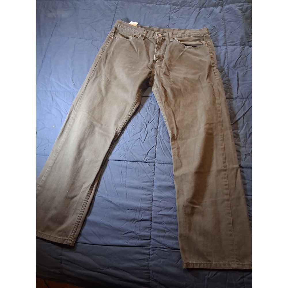 Levis 505 Regular Fit Straight Leg Jeans Mens 36x30 Charcoal Gray Denim‎ Pants
